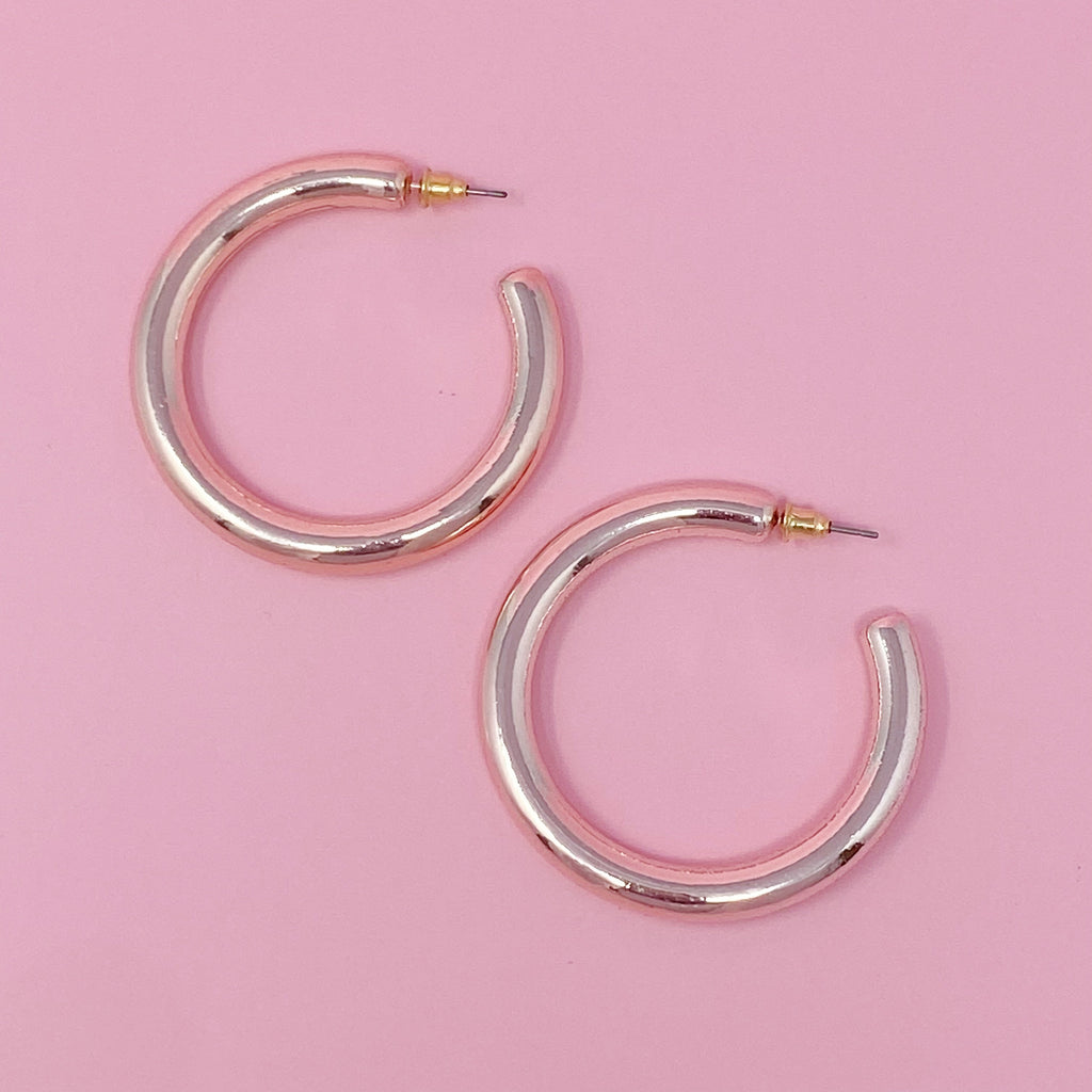 Colored Tube Hoop Earrings-4