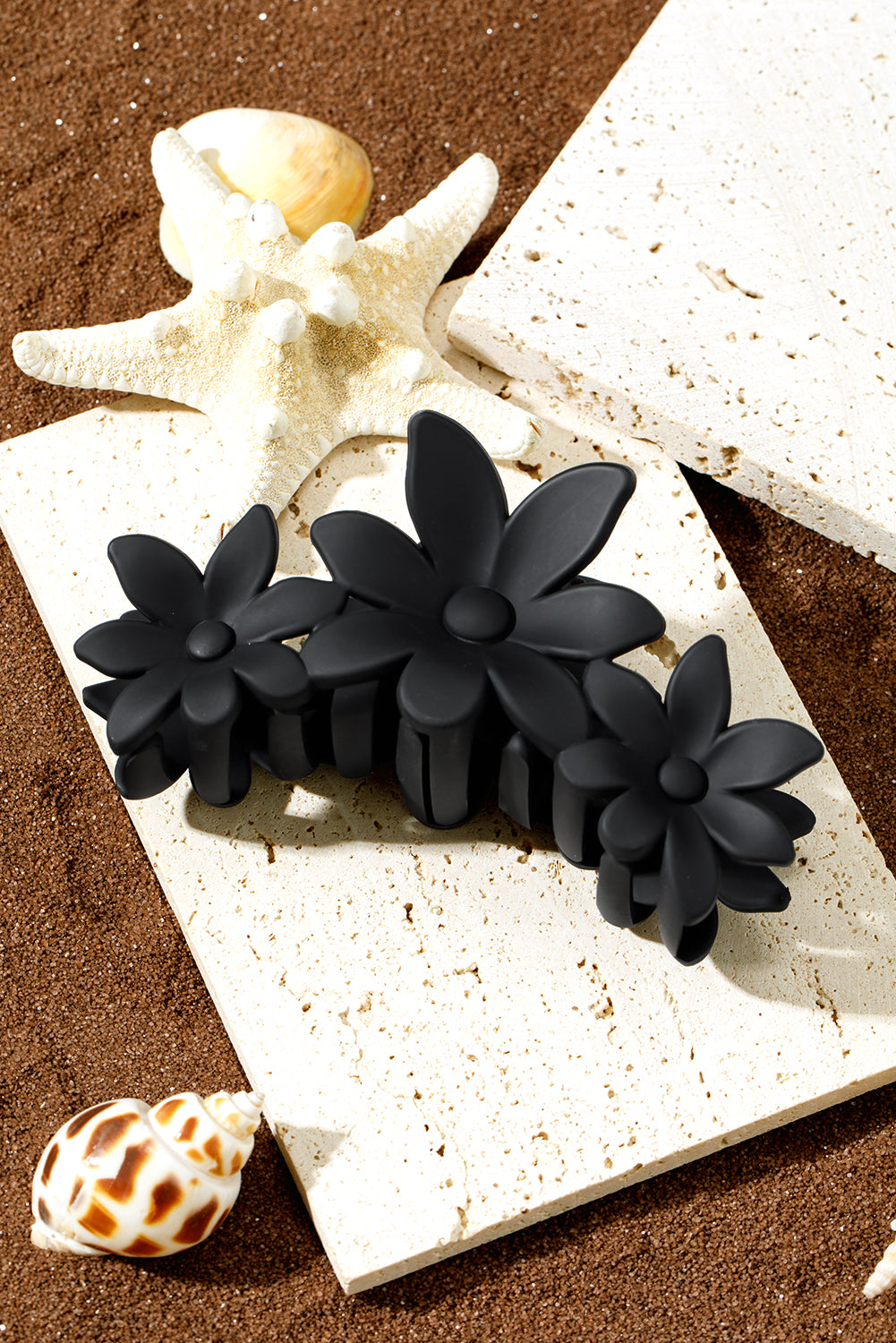 Black Flower Hair Claw Clip