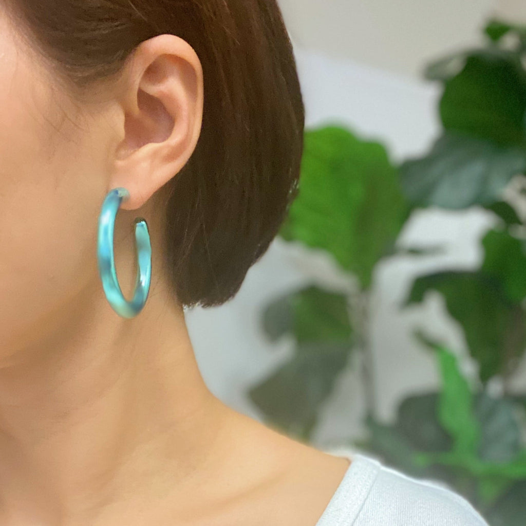 Colored Tube Hoop Earrings-2