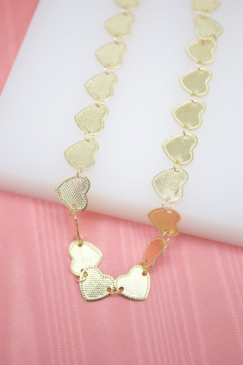18K Gold Filled Heart Choker (G38)-1