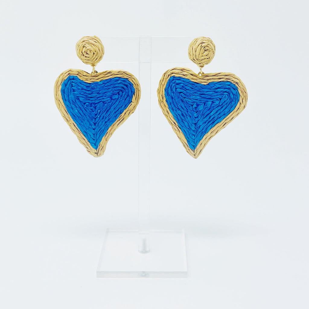 Sunny Days Heart Raffia Earrings-4