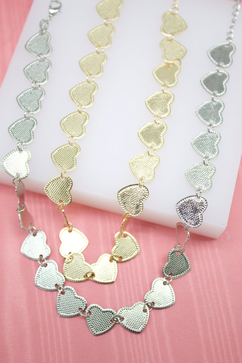 18K Gold Filled Heart Choker (G38)-0