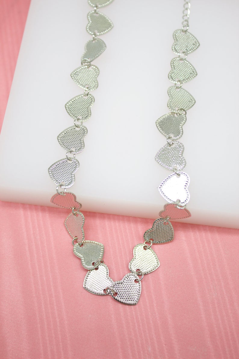 18K Gold Filled Heart Choker (G38)-2