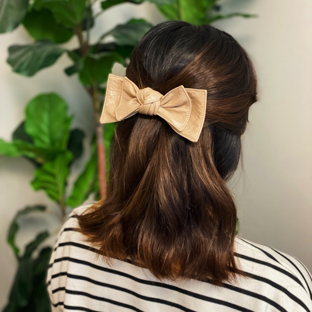 Patent Double Bow Hair Clip-2