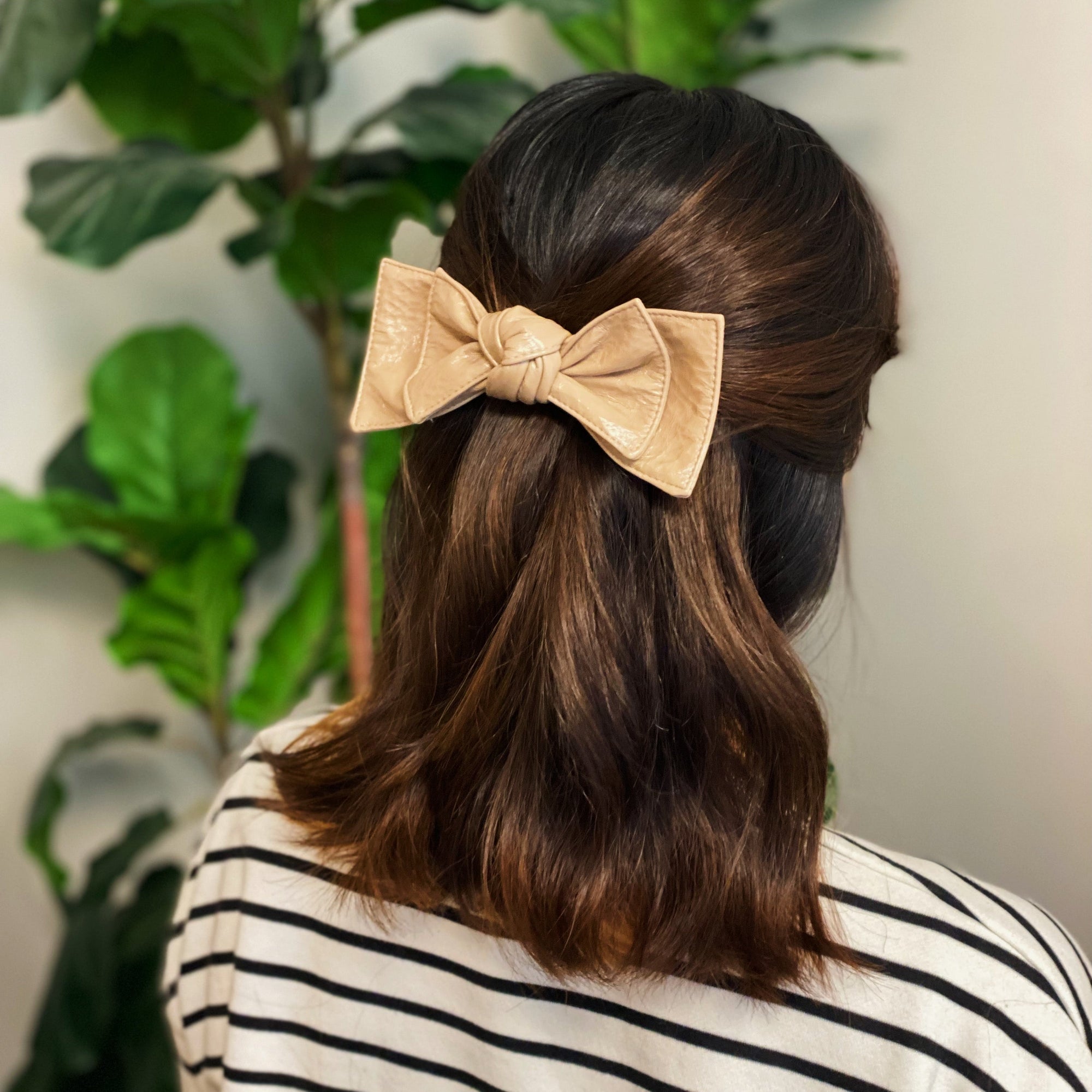 Patent Double Bow Hair Clip-2