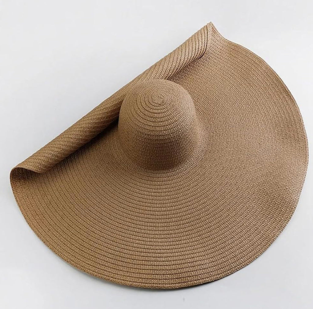 Jumbo floppy Beach hat- Khaki-3