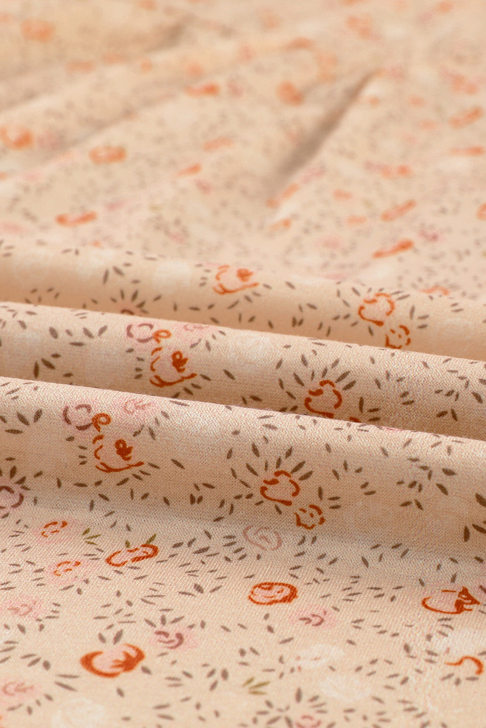 Apricot Plus Size Smocked Ditsy Floral Ruffle Blouse