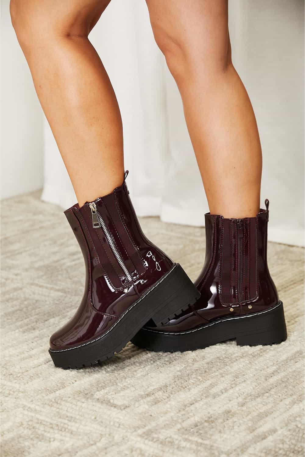 Forever Link Side Zip Platform Boots-1
