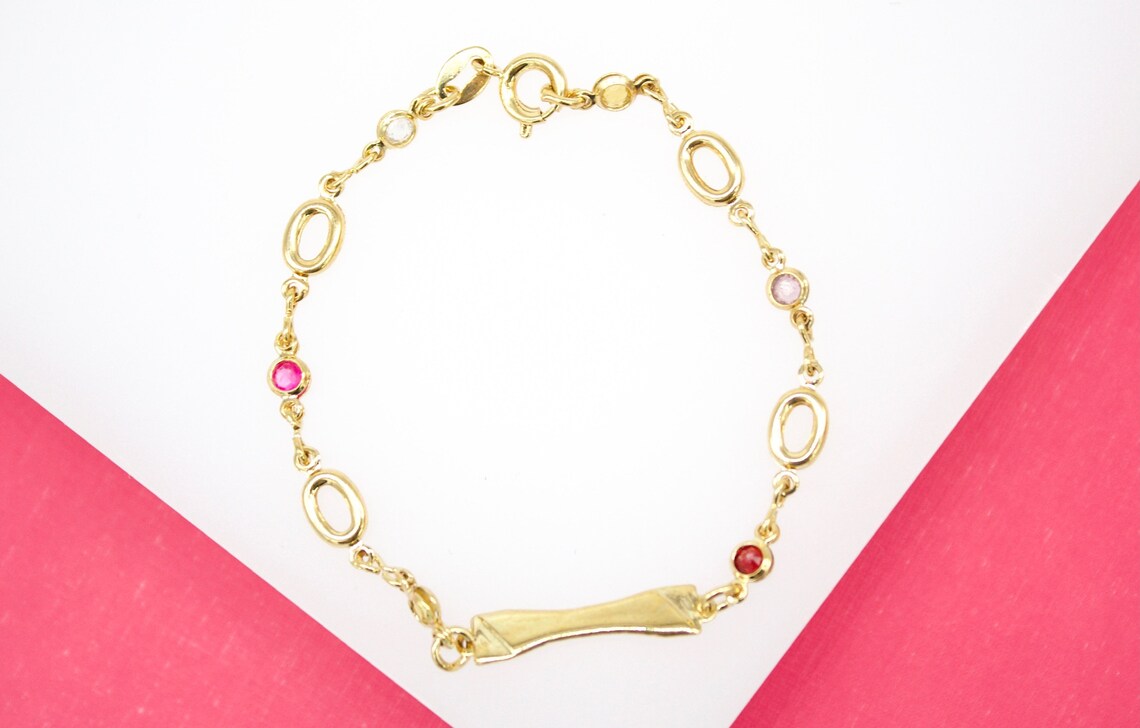 18K Gold Filled Ring Cz Bracelet With Plate-0