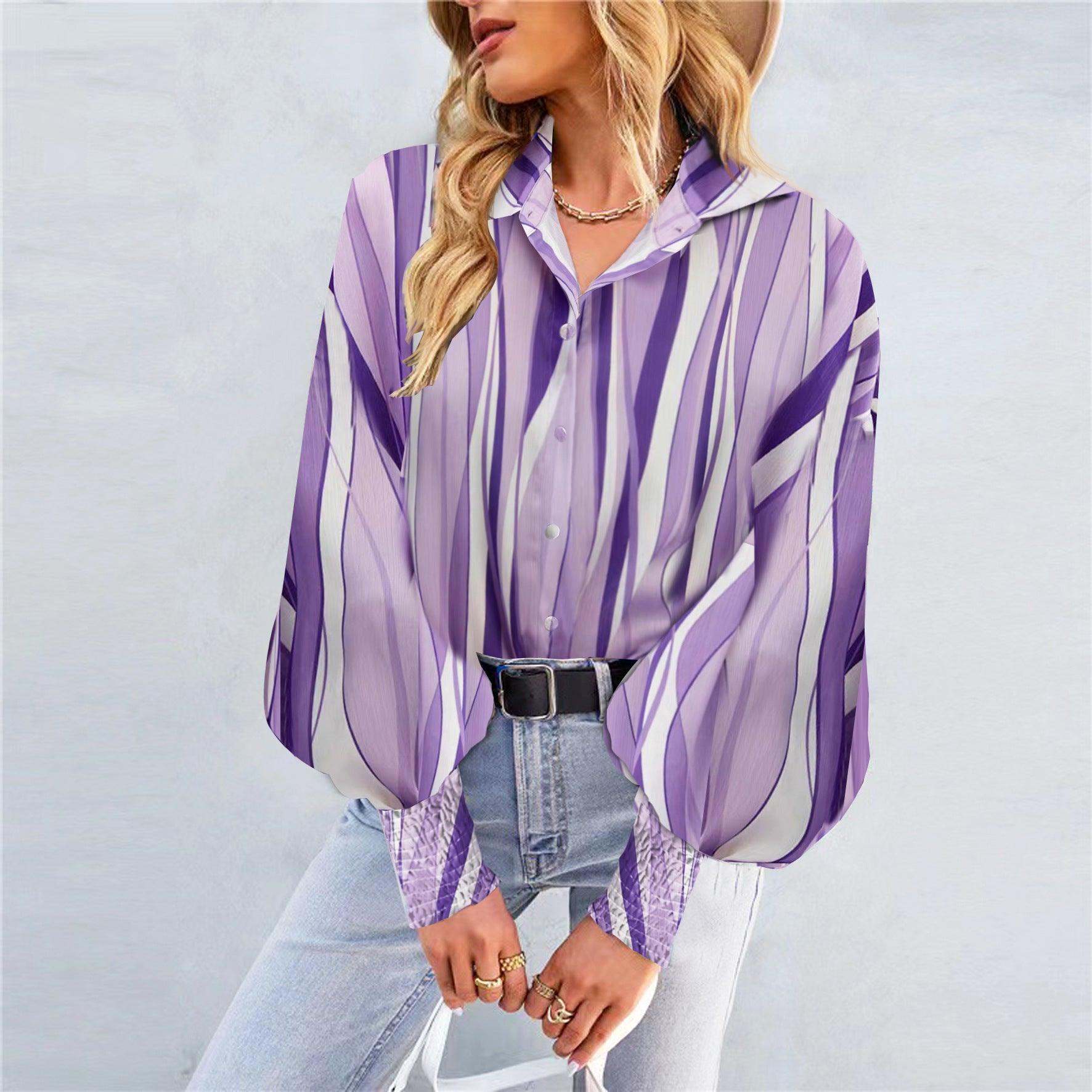 Boho Printed Lantern Sleeve Top – Relaxed Fit Casual Shirt for Country Girls