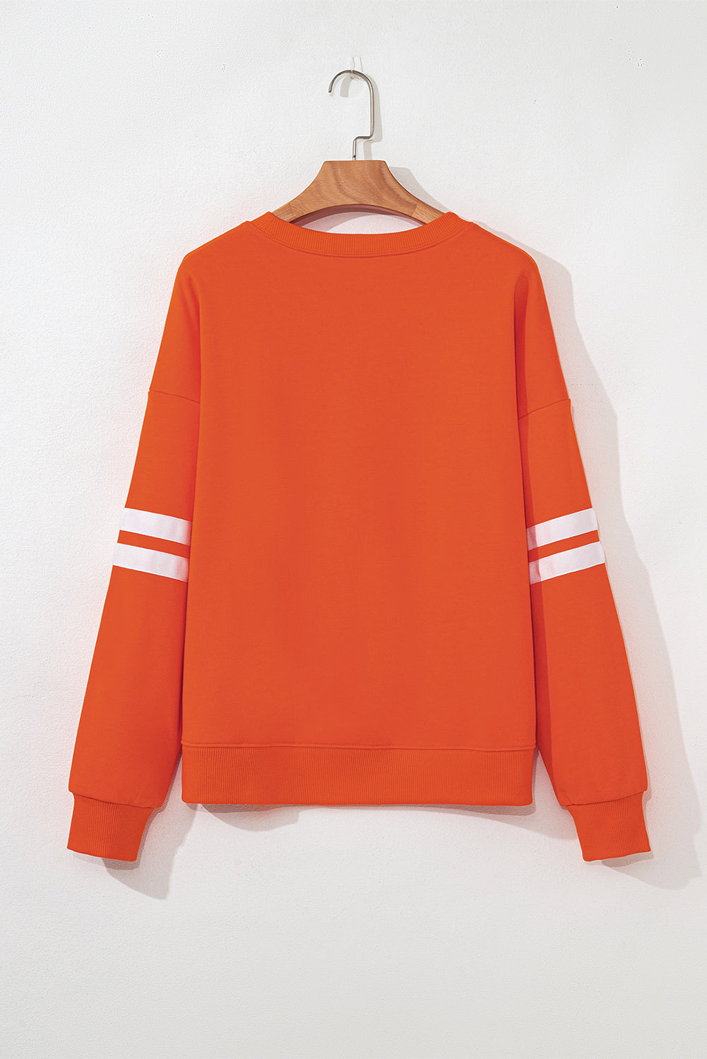 Orange Sequin Pumpkin Patched Oversize Varsity Sweatshirt