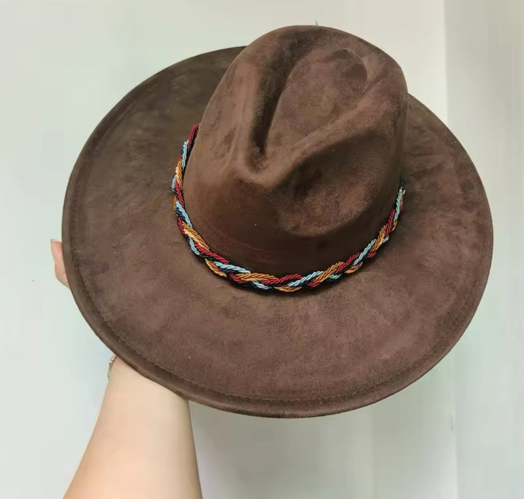 Twistme Suede wide brim Fedora-0