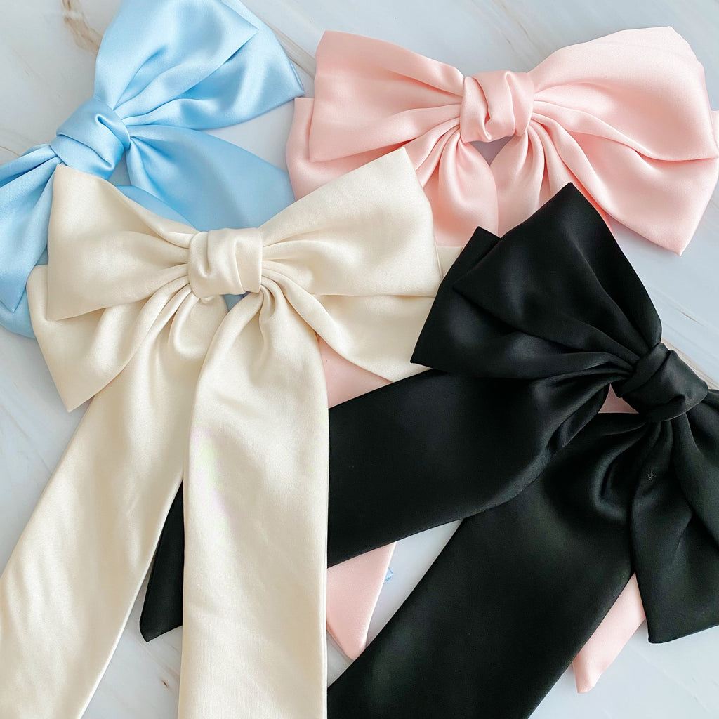 Doubled Satin Bow Hair Clip-1