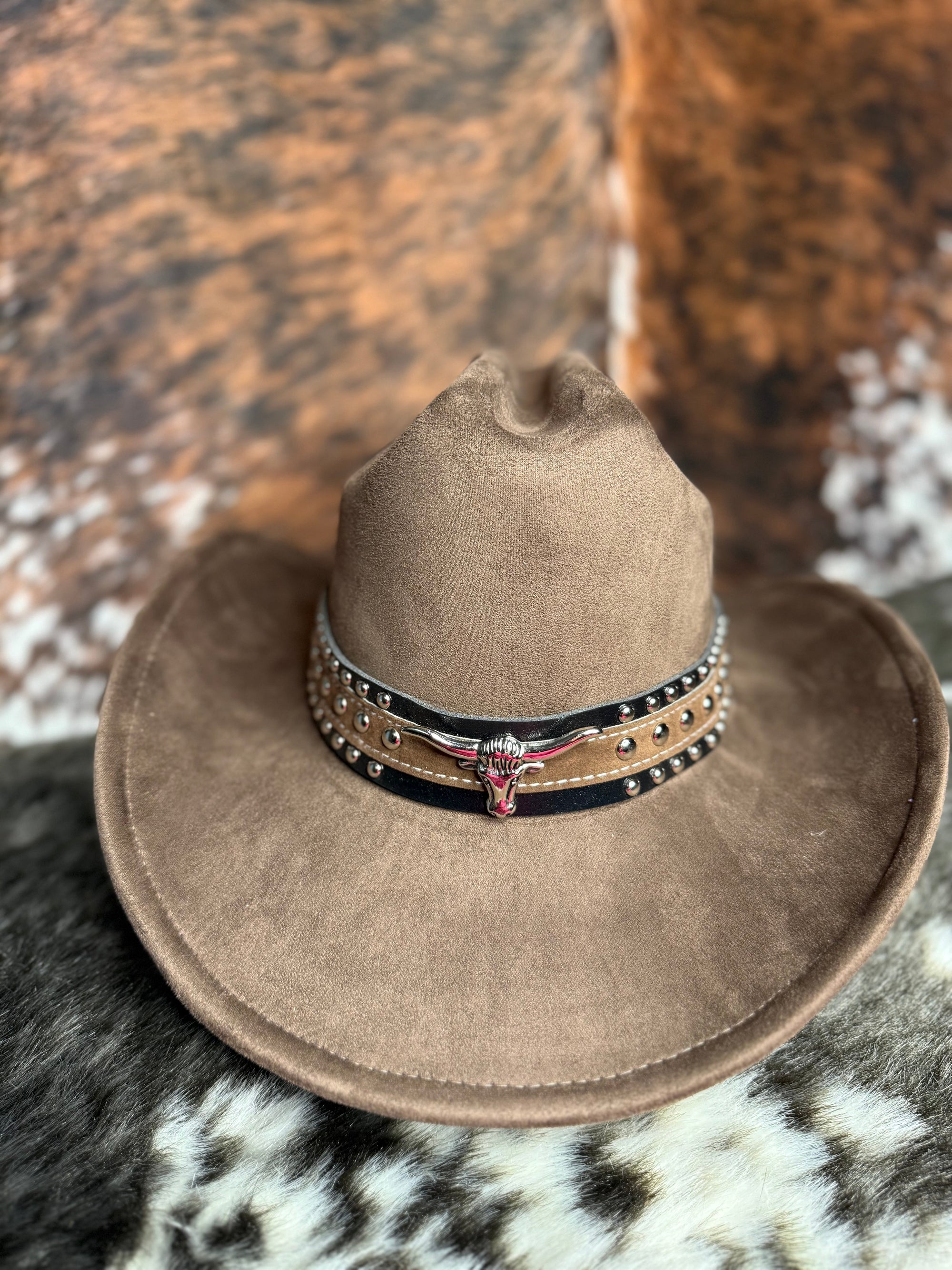 Premium Suede Cowboy Hat - Adjustable Straps Inside, Unisex Design, Size 56-58cm, Western Style, Fashionable & Functional, Shipped in a Box-0