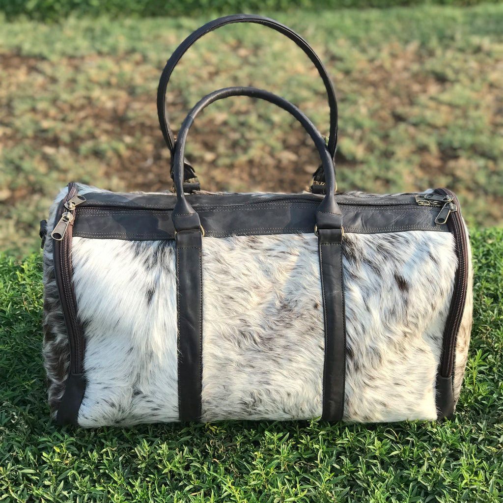 Authentic Cowhide Leather Duffel Bag, Medium Size,  Unforgettable Birthday or Anniversary Gift