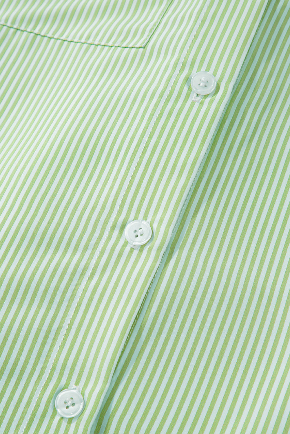 Grass Green Striped Pocket Button Up Shirt
