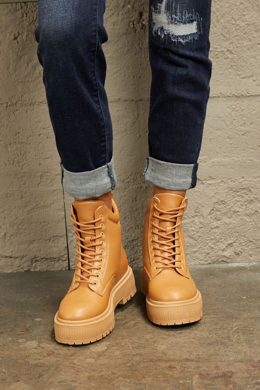 East Lion Corp Platform Combat Boots-1