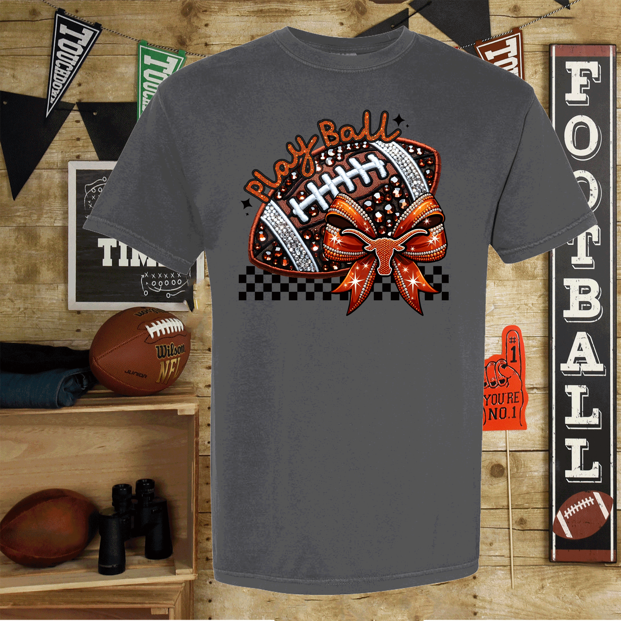 University of Texas Football Shirts, Longhorns Football sweatshirts, SEC Football, College Football, Hook em Horns, Faux Glitter Longhorn Retro Comfort Colors