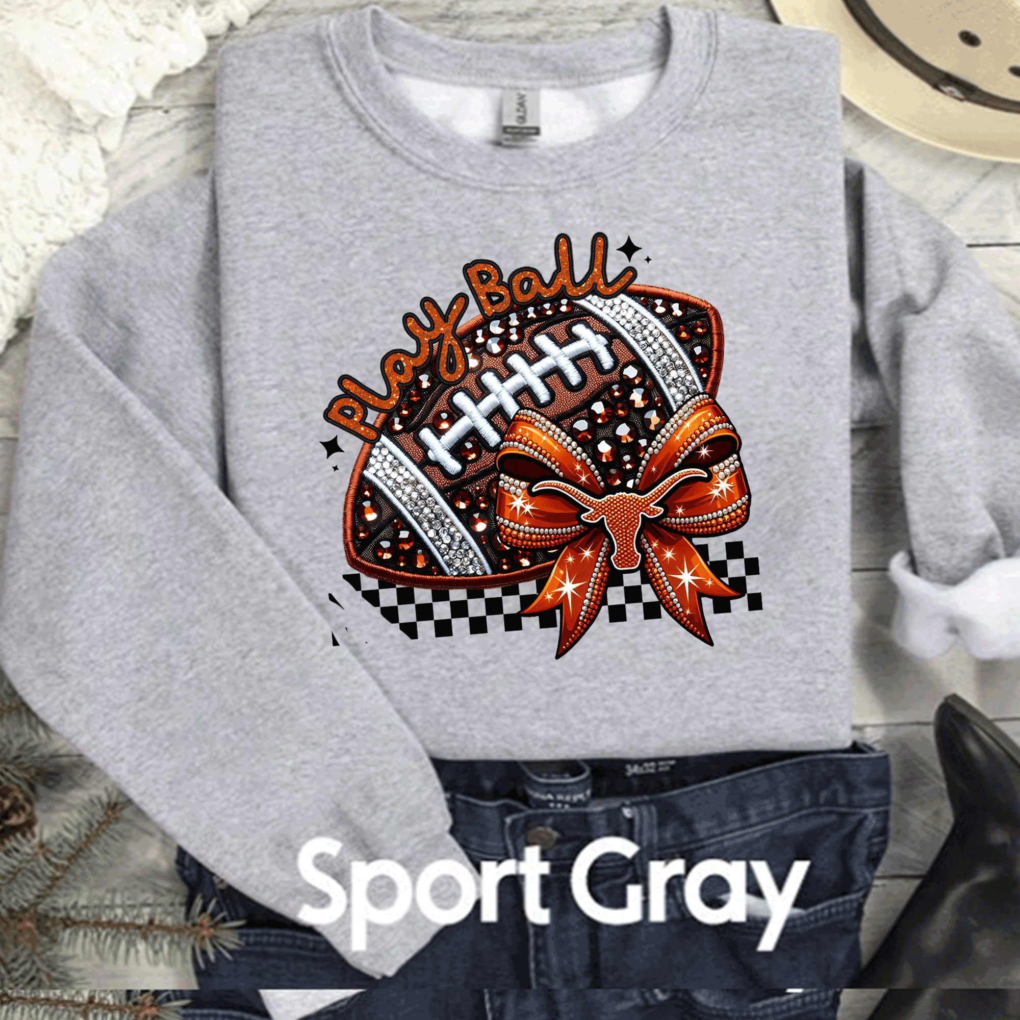 University of Texas Football Shirts, Longhorns Football sweatshirts, SEC Football, College Football, Hook em Horns, Faux Glitter Longhorn Retro Comfort Colors