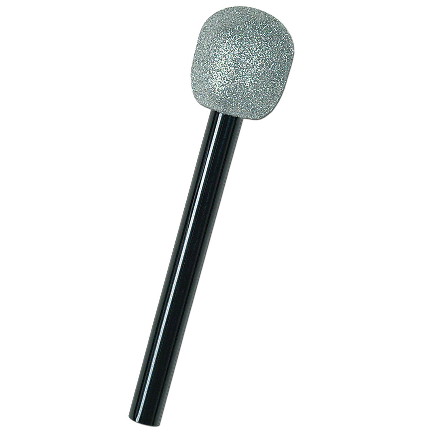 Silver and Black Glittered Microphone Costume Prop Accessory
