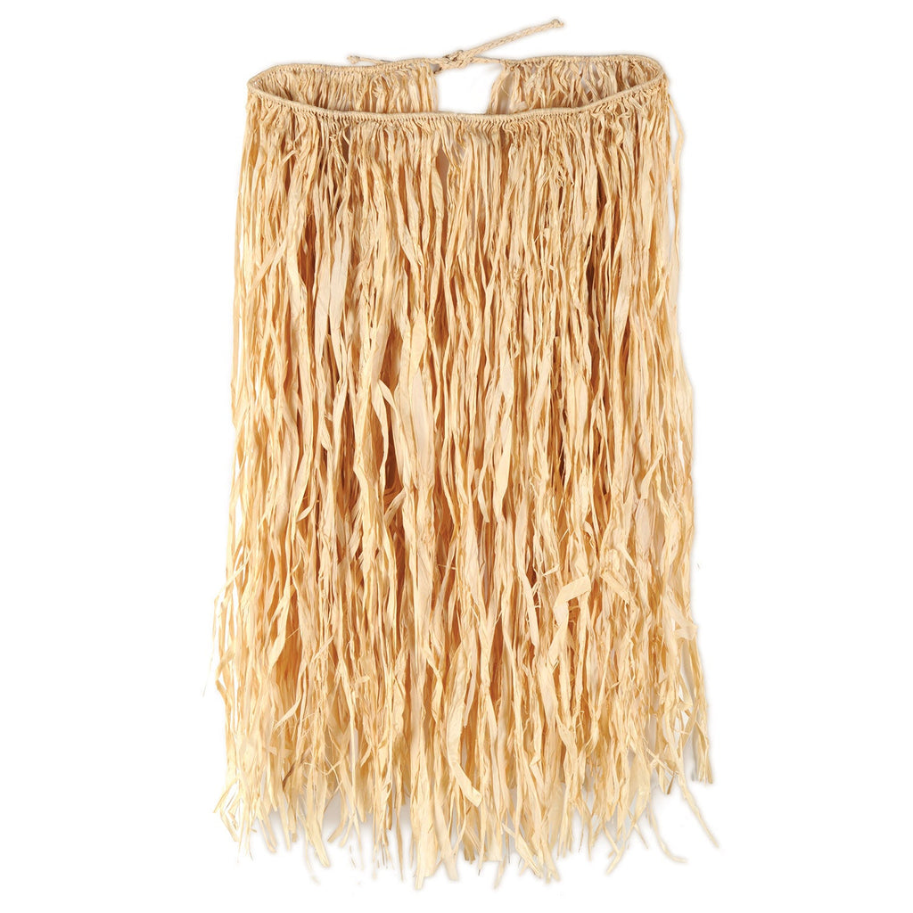 Adults Natural Tan Raffia Long Hula Skirt