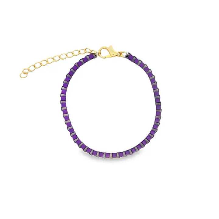 3mm Colorful Enamel Box Chain Bracelet (I324)-1