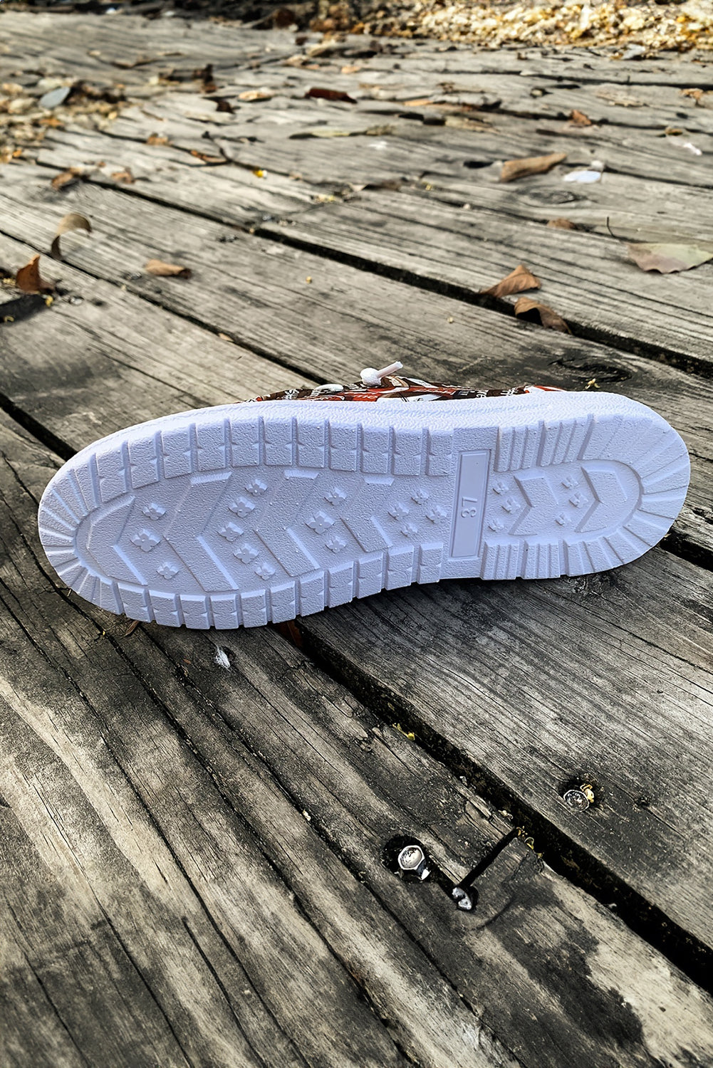 Coffee Football Print Slip On Sneakers