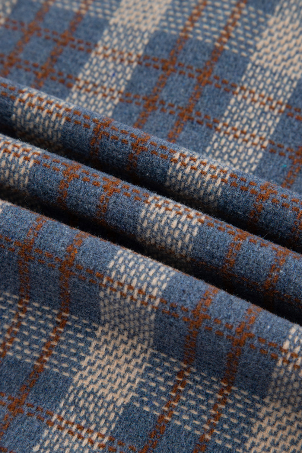 Gray Plaid Corduroy Patchwork Collared Zip Up Snap Button Jacket