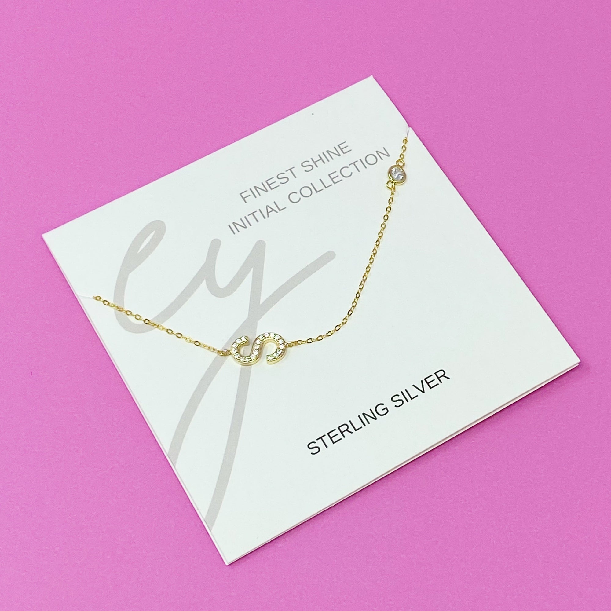 Finest Shine Initial Sterling Silver Necklace-18