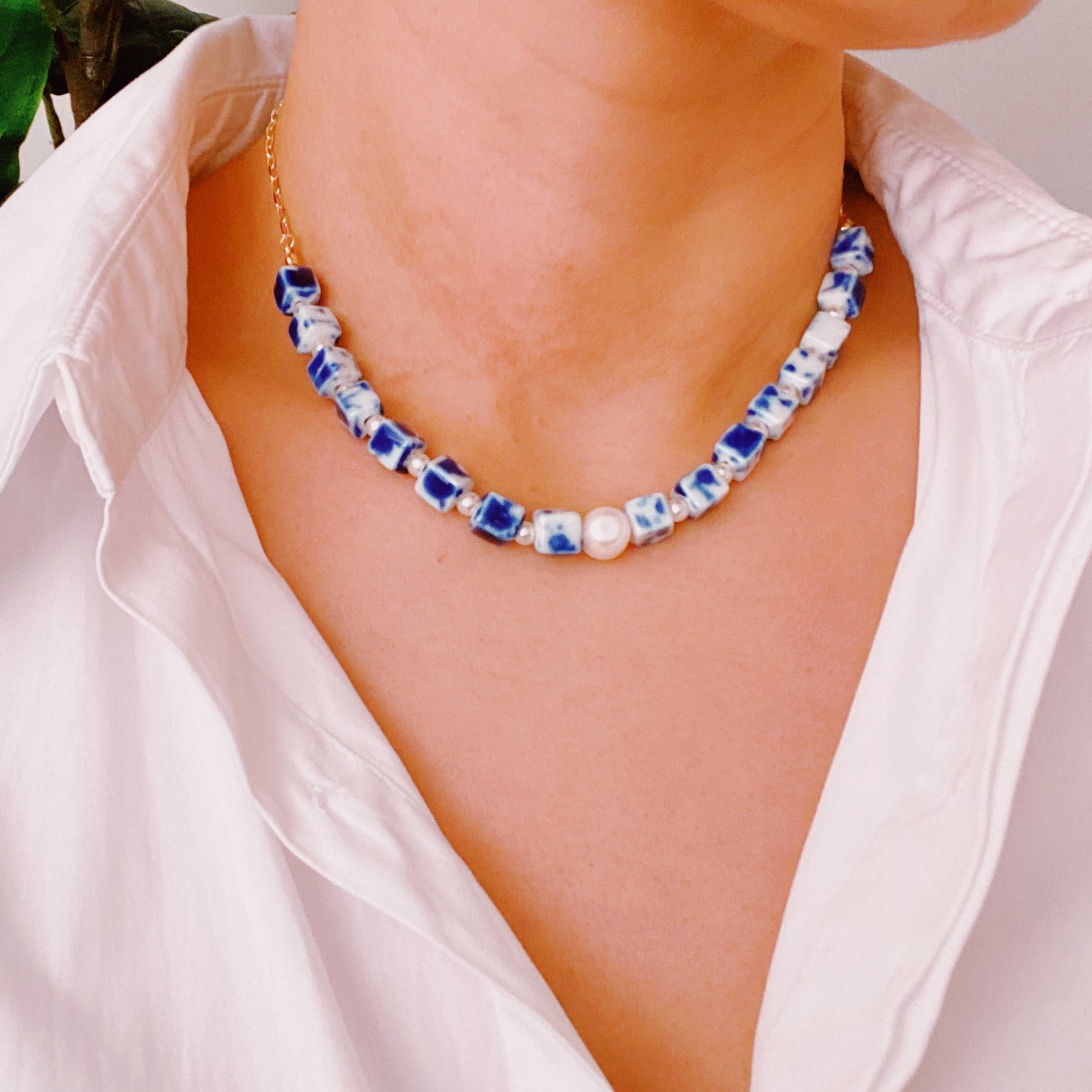 Santorini Touch Freshwater Pearl Necklace-1