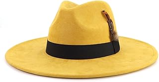 Feathered Suede Fedora Hat - Elegant Design with Soft Feather Accents, Ideal for Any Occasion-0