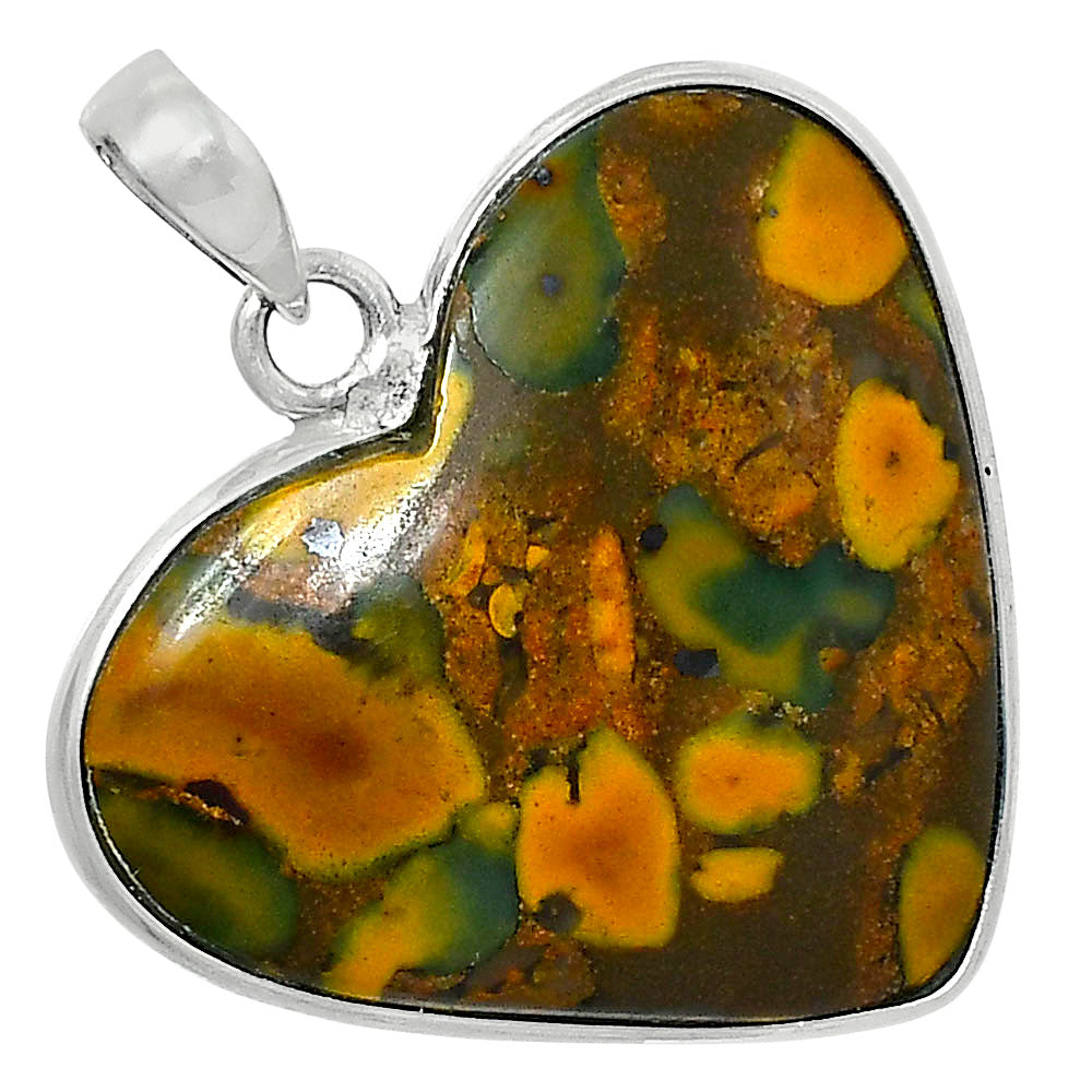 Heart Premium Quality Bamboo Jasper Pendant P-1043 56-EP10571-0