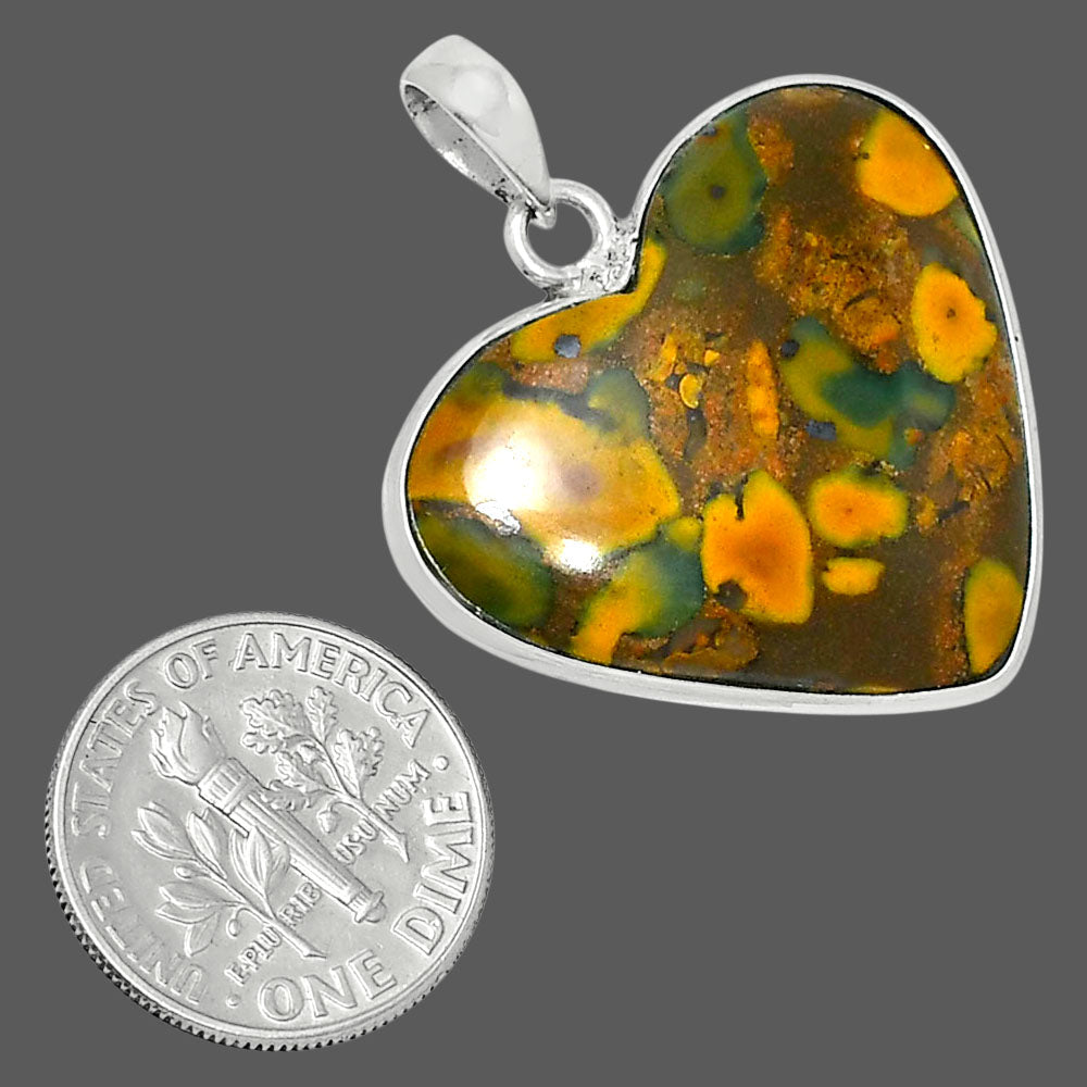 Heart Premium Quality Bamboo Jasper Pendant P-1043 56-EP10571-2
