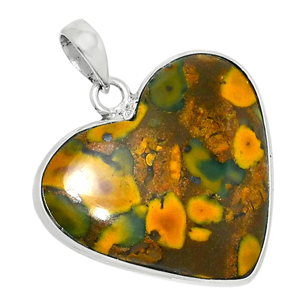 Heart Premium Quality Bamboo Jasper Pendant P-1043 56-EP10571-1