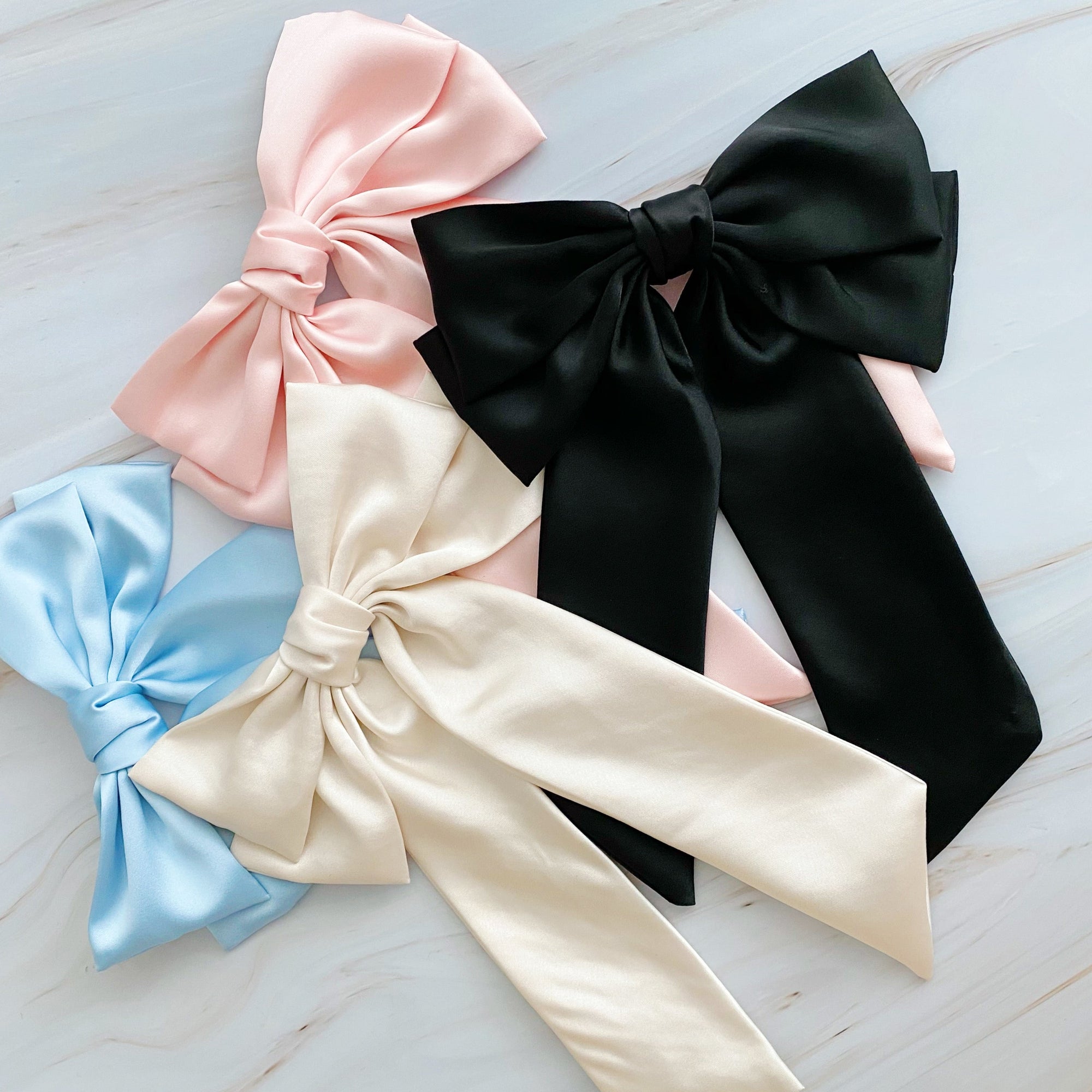 Doubled Satin Bow Hair Clip-2