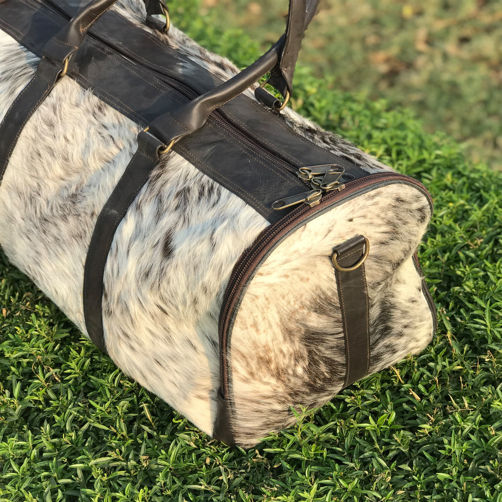 Authentic Cowhide Leather Duffel Bag, Medium Size,  Unforgettable Birthday or Anniversary Gift