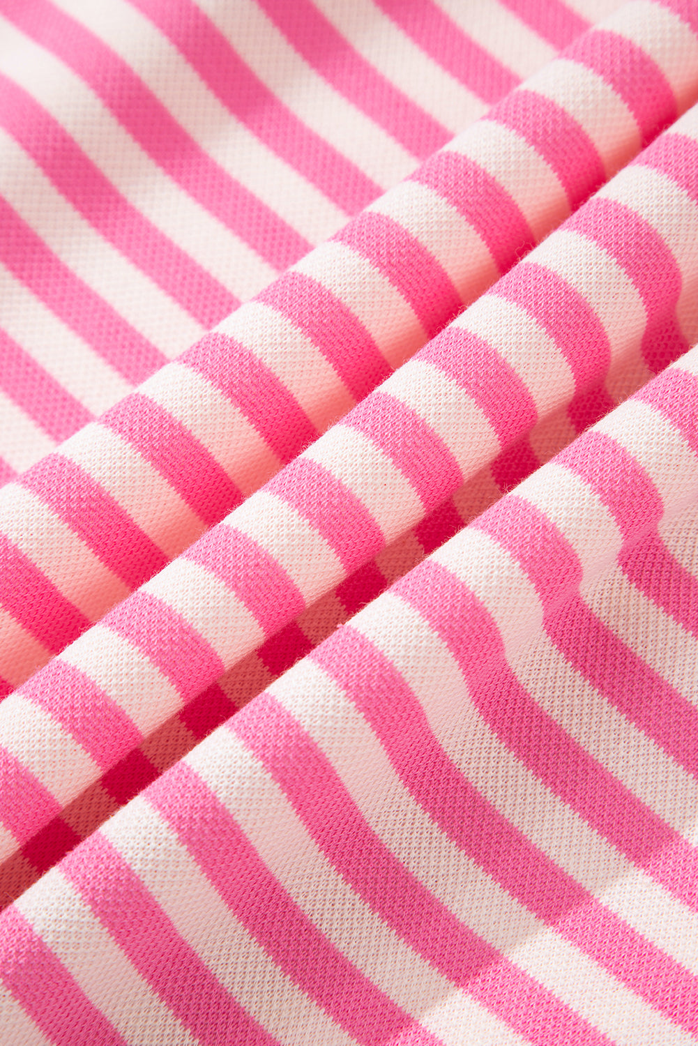 Pink Striped Bowknot Backless Drop Sleeve T-Shirt