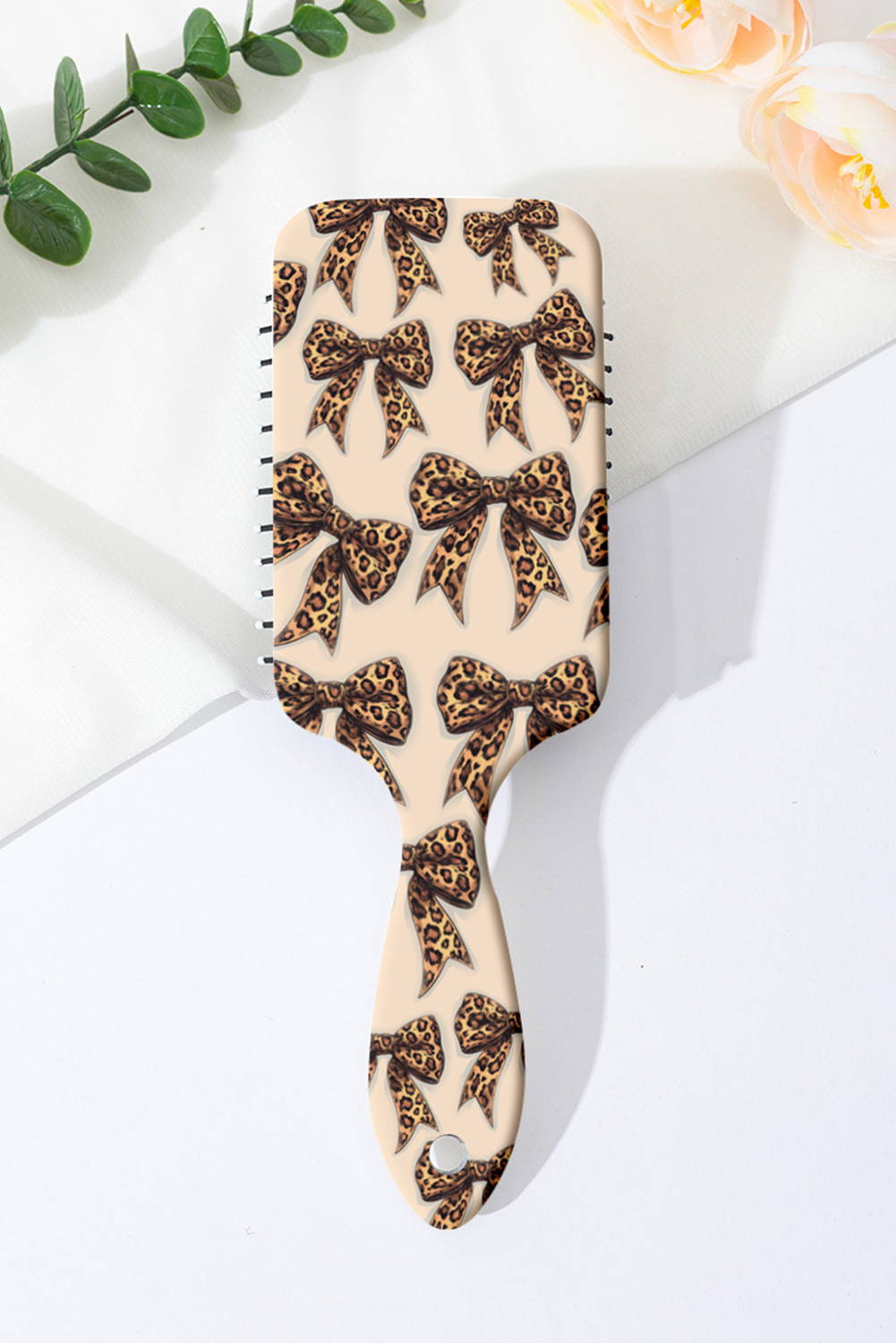 Parchment Leopard Bow Print Hair Comb