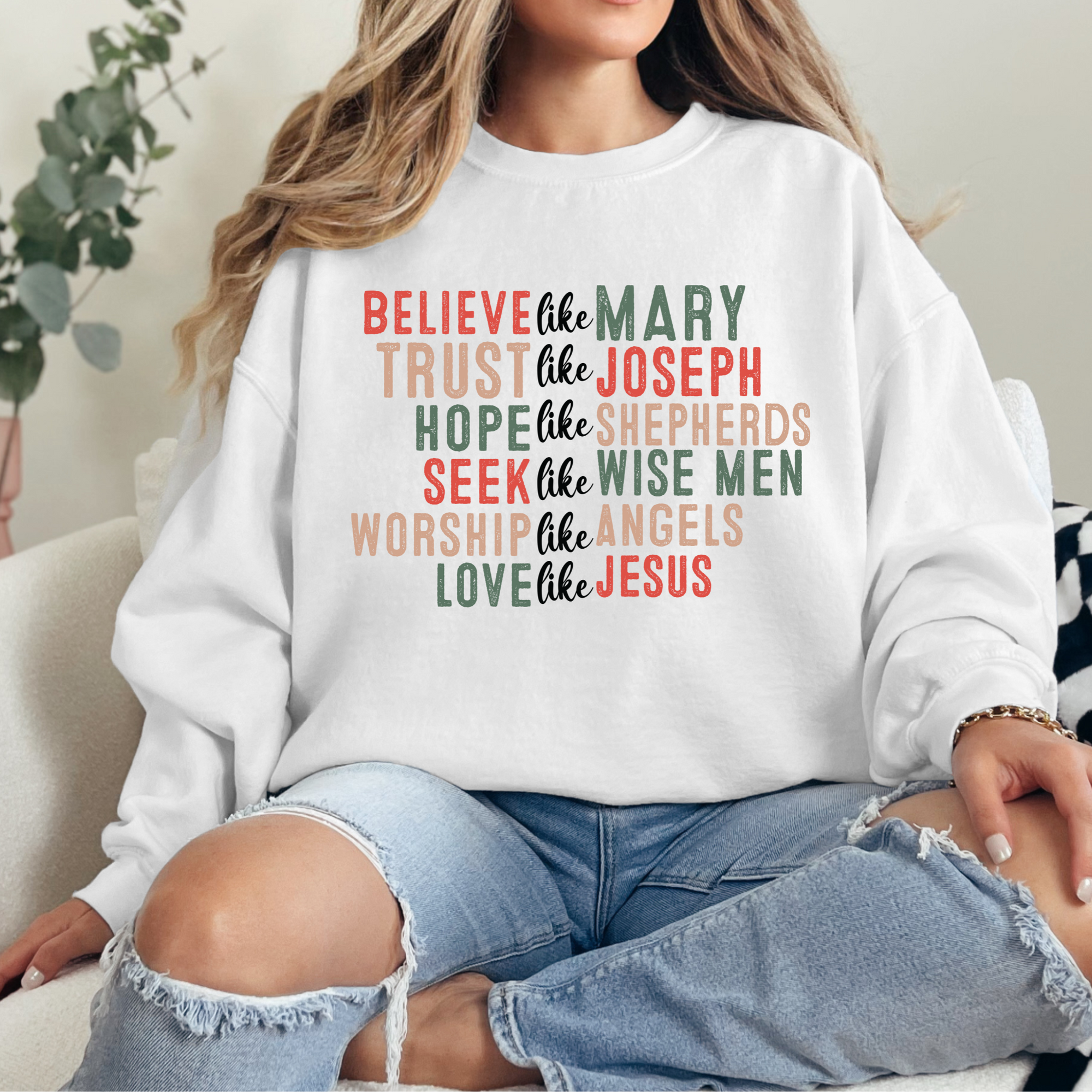 Christian Sweatshirt- Eco Brand- Christmas- Holiday- Like Jesus-0