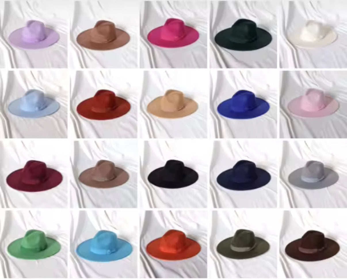 Ribbon Brim Stiff Fedora Hat-lavender-2