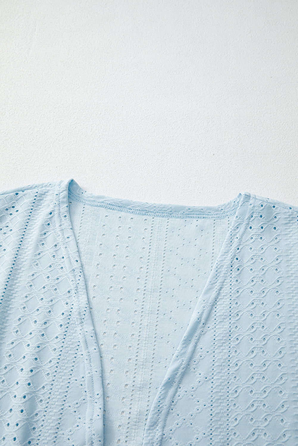 Mist Blue Solid Color Pocket Long Sleeve Cardigan