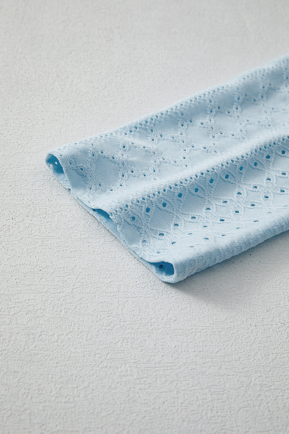 Mist Blue Solid Color Pocket Long Sleeve Cardigan