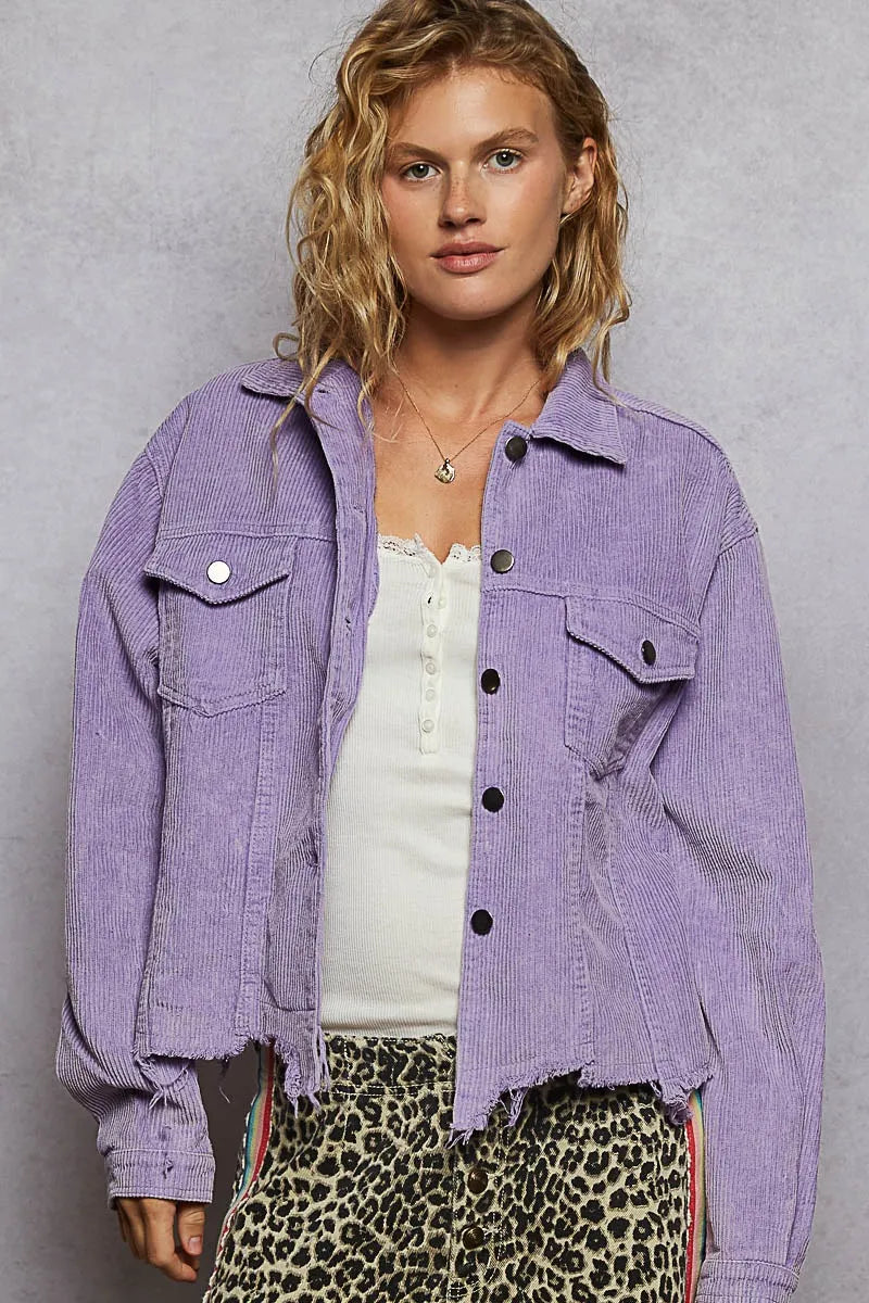 Button Down Corduroy Trucker Jacket