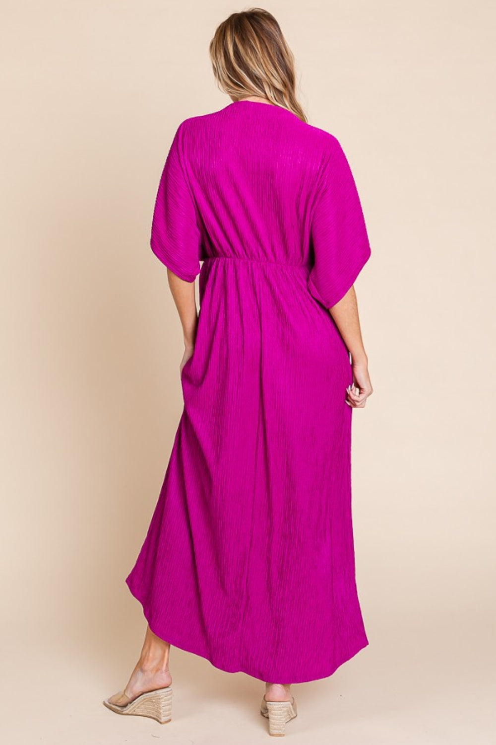 BOMBOM Surplice Maxi Dress with Pockets-1