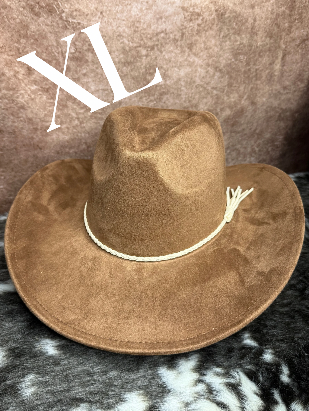 Relaxed premium Suede Premium Suede Cowboy Hat XL - Adjustable Fedora Style Rodeo Hat for Men & Women 60-61cm Size with 10cm Brim & 12cm HeightHat( XL)-0