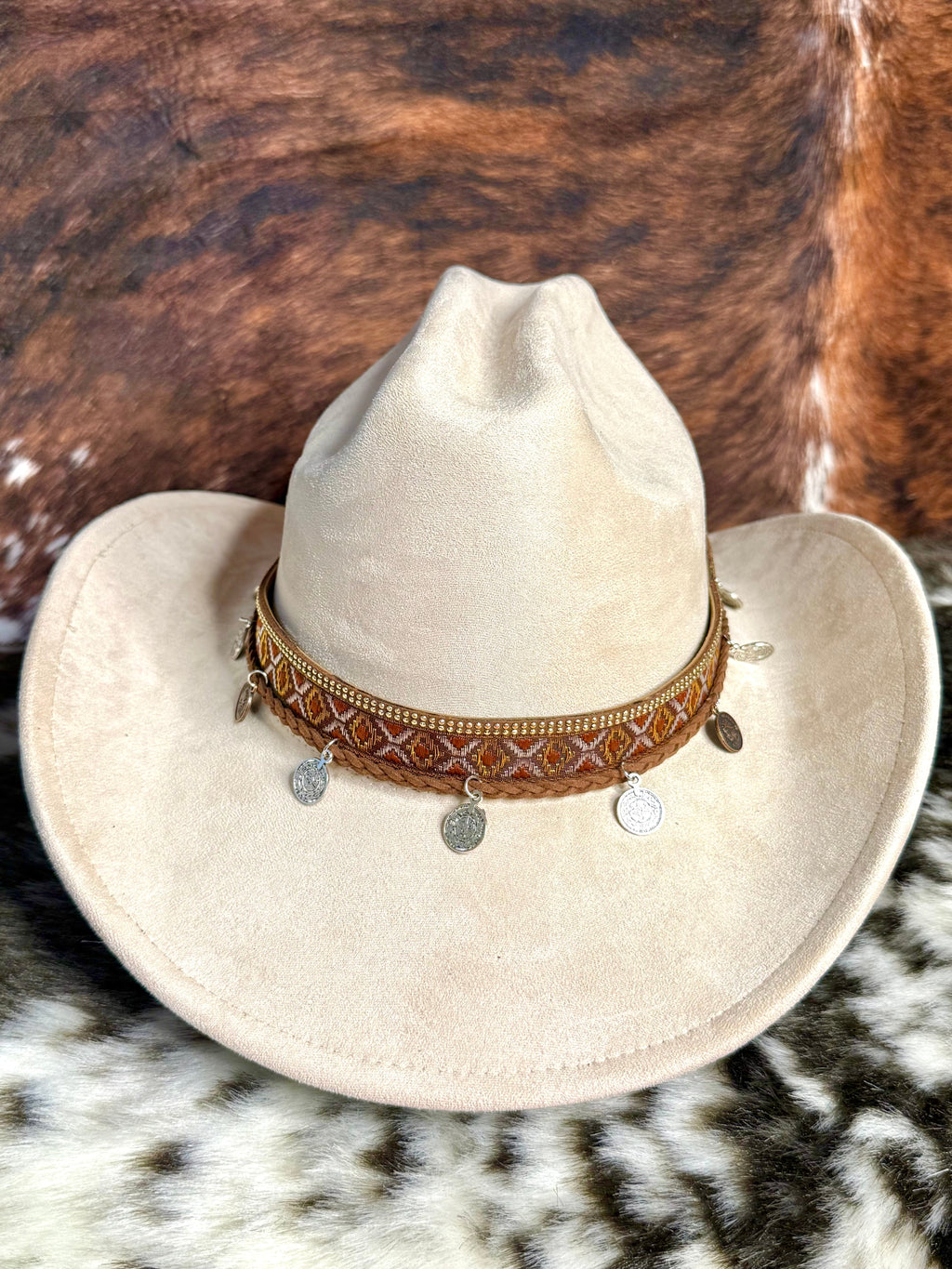 Premium Suede Cowboy Hat - Adjustable Straps Inside, Unisex Design, Size 56-58cm(S-L), Western Style, Great for Burning, Shipped in a Box-0