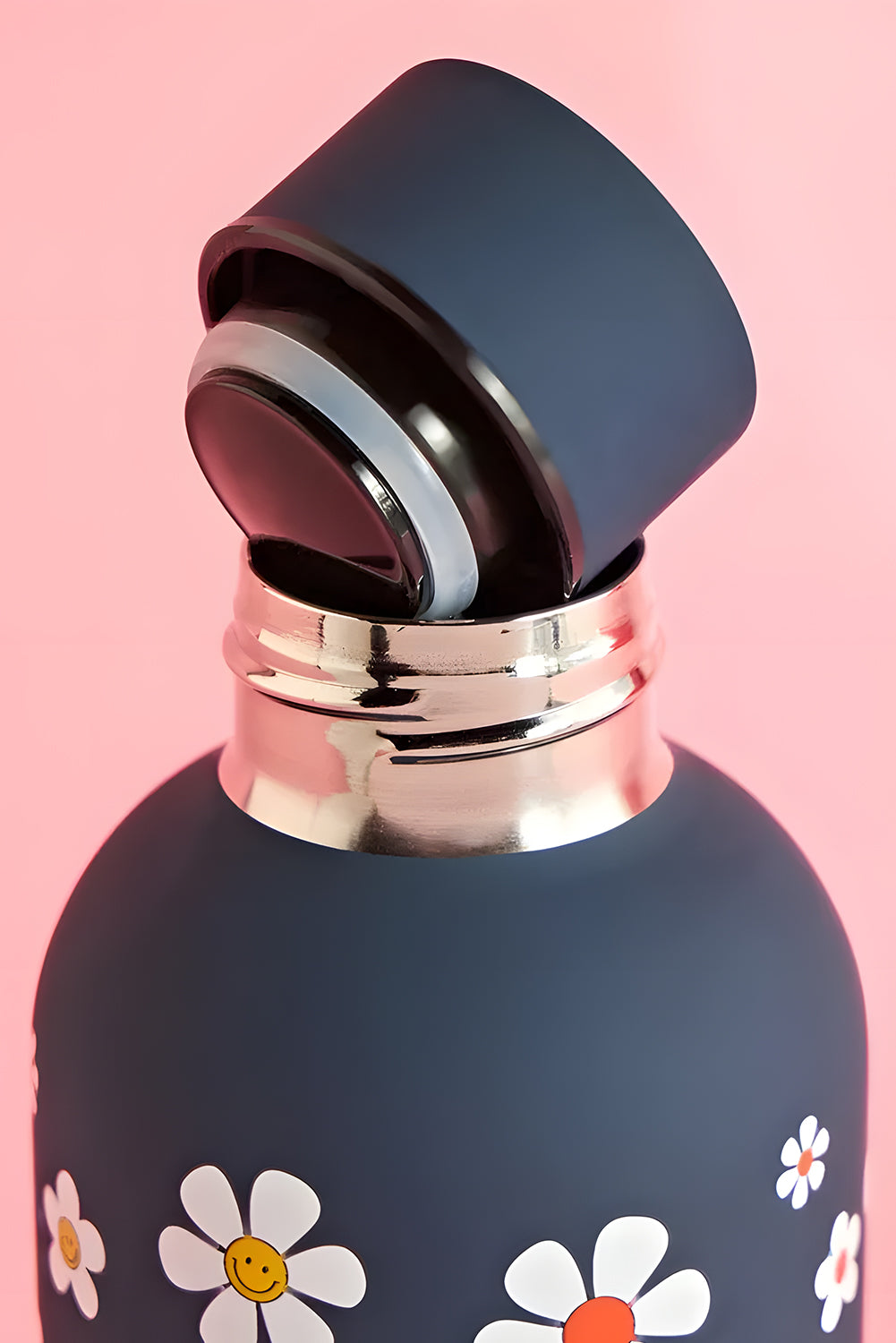 Navy Blue Floral No Bad Days Stainless Steel Water Bottle