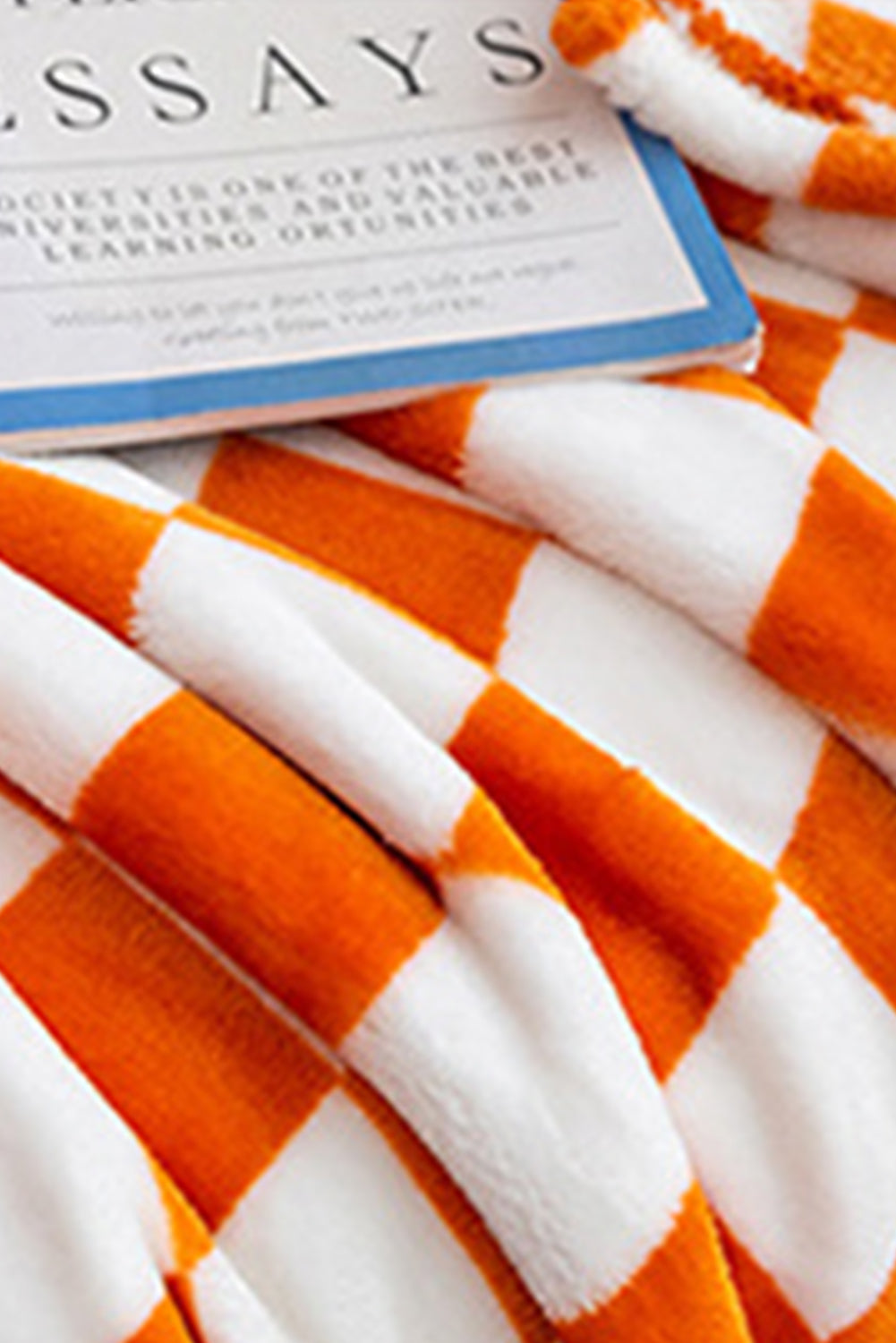 Orange Checkerboard Printed Soft Throw Blanket 120*200cm