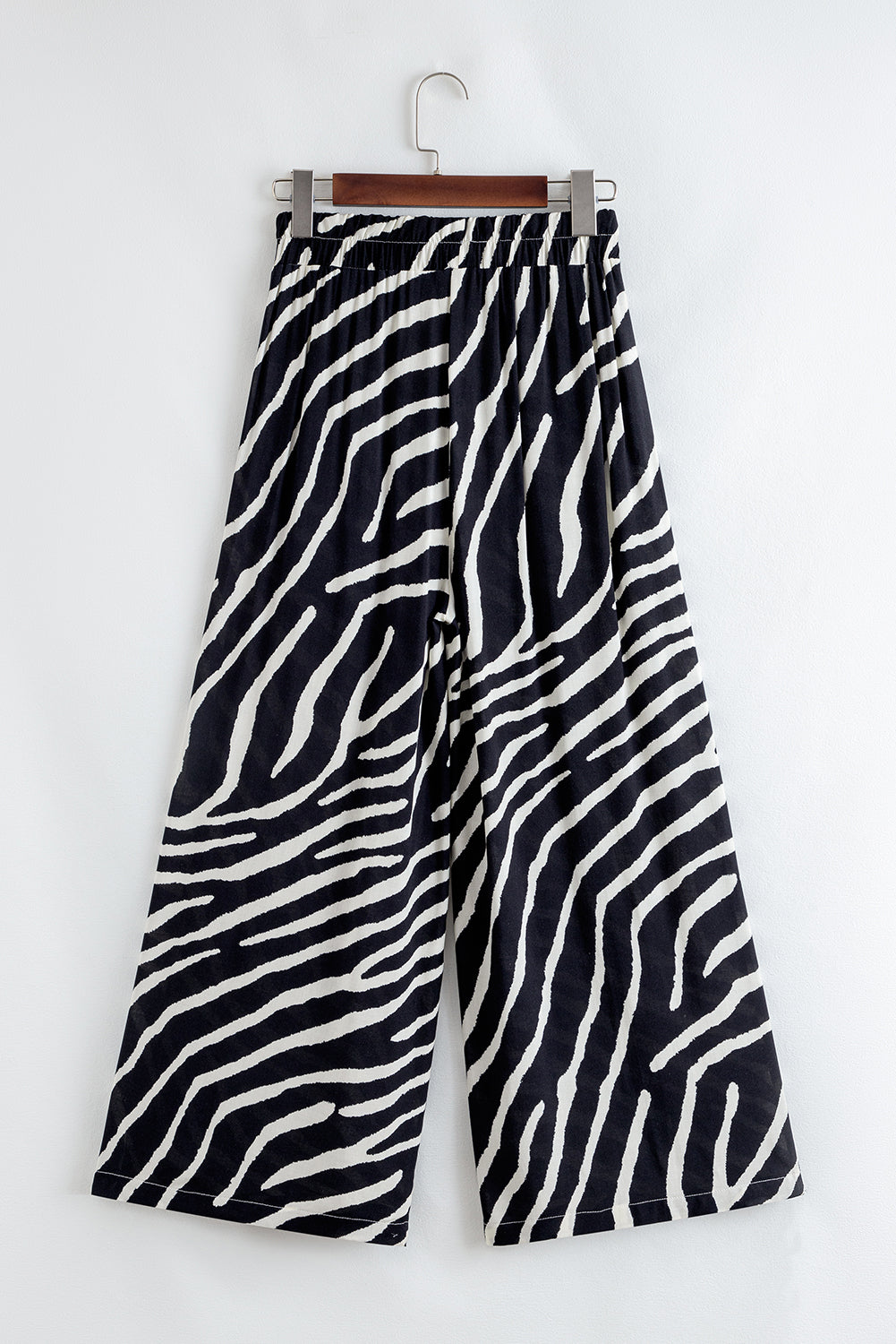 Black Zebra Striped Summer Wide Leg Pants