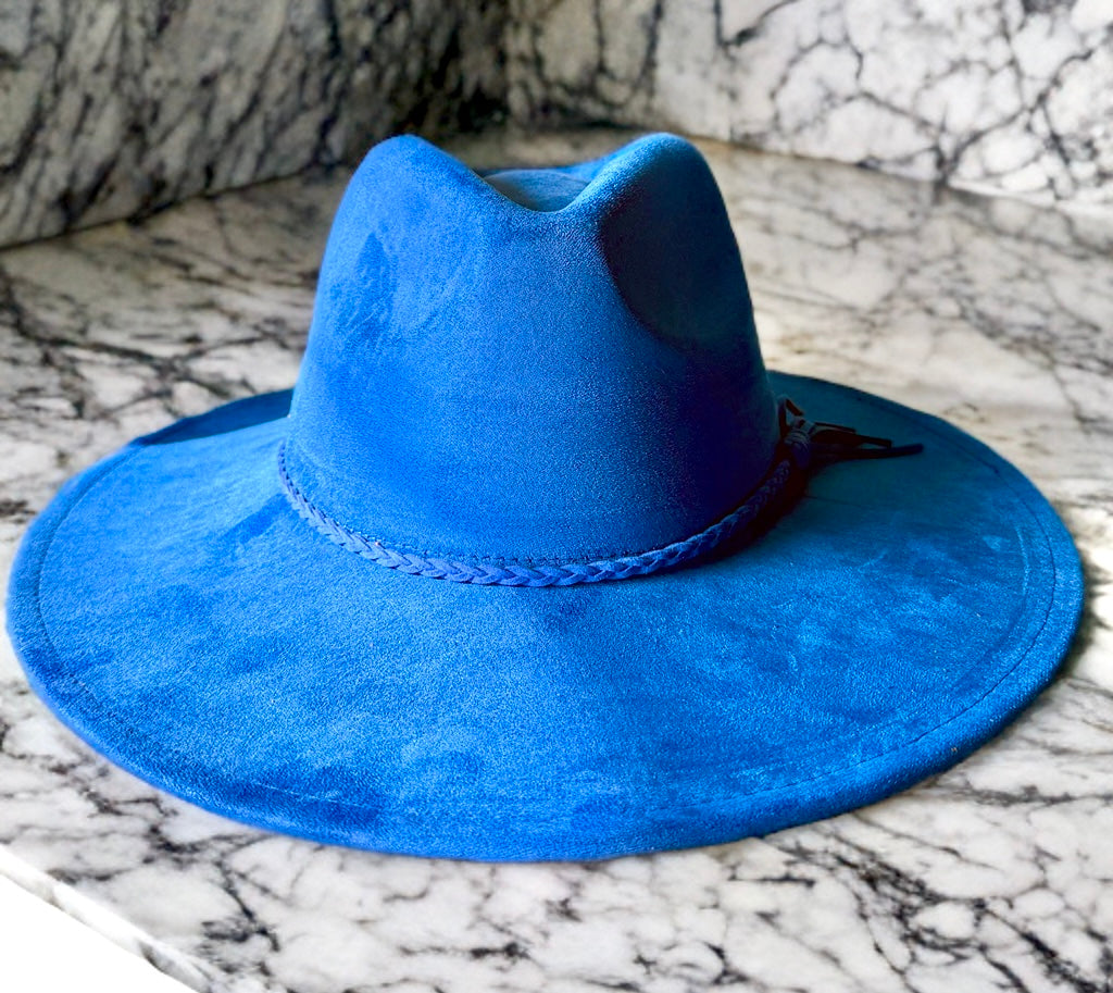 Premium Vegan Tribal Suede Fedora Hat-16